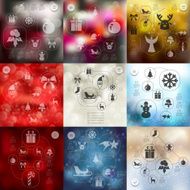 Christmas infographic with unfocused background N83