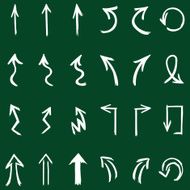 Vector Set of Hand Drawn Chalk Arrows N2