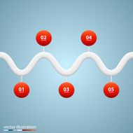 Wave infographic elements with numbers