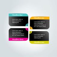 Step by step diagram Infographic flat tab N4