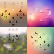 Christmas infographic with unfocused background N86