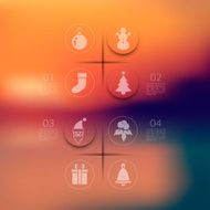Christmas infographic with unfocused background N87