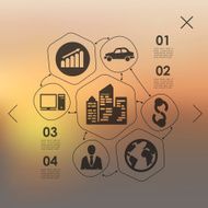 business infographic with unfocused background N114