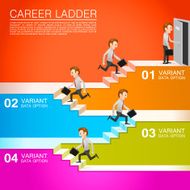 Office worker climbs the career