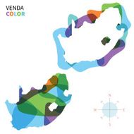 Abstract vector color map of Venda with transparent paint effect
