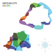 Abstract vector color map of Vatican City with transparent paint
