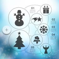 Christmas infographic with unfocused background N90