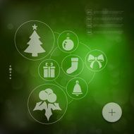 Christmas infographic with unfocused background N92