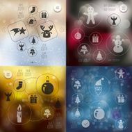 Christmas infographic with unfocused background N95