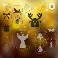 Christmas infographic with unfocused background N96