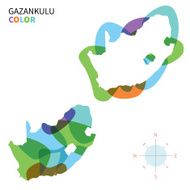 Abstract vector color map of Gazankulu with transparent paint effect