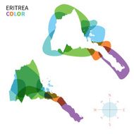Abstract vector color map of Eritrea with transparent paint effect