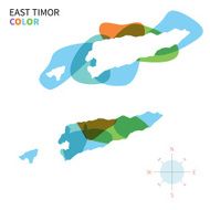 Abstract vector color map of East Timor with transparent paint