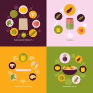 Vegetables icons flat set