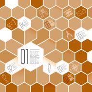 Honeycomb Infographic Design Elements with Icon Set Business Modern Template