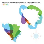 Abstract vector color map of Federation Bosnia and Herzegovina
