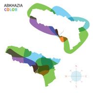 Abstract vector color map of Abkhazia with transparent paint effect
