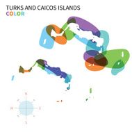 Abstract vector color map of Turks and Caicos Islands with