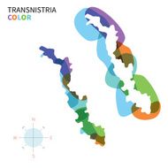 Abstract vector color map of Transnistria with transparent paint effect