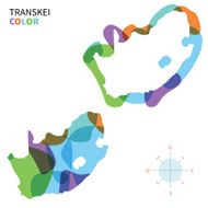 Abstract vector color map of Transkei with transparent paint effect