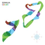 Abstract vector color map of Somalia with transparent paint effect