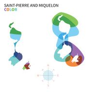 Abstract vector color map of Saint-Pierre and Miquelon with