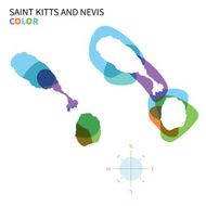 Abstract vector color map of Saint Kitts and Nevis with
