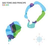 Abstract vector color map of Sao Tome and Principe with