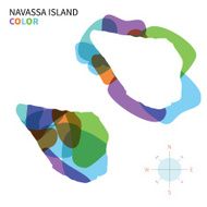 Abstract vector color map of Navassa Island with transparent paint