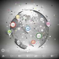 Infographic network with pointer marks for business template vector N2