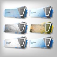 Big Infographic banners set origami styled vector N3