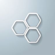 Three White Hexagon Rings Infographic
