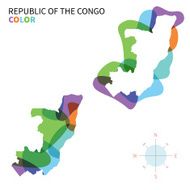 Abstract vector color map of Republic the Congo