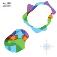 Abstract vector color map of Nauru with transparent paint effect