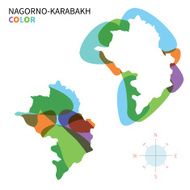 Abstract vector color map of Nagorno-Karabakh with transparent paint effect
