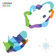 Abstract vector color map of Lebowa with transparent paint effect