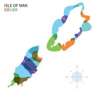 Abstract vector color map Isle of Man with paint effect
