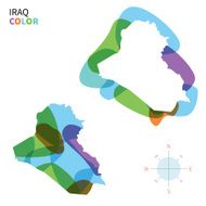 Abstract vector color map of Iraq with transparent paint effect