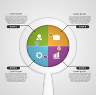 Magnifier infographic design template Vector illustration