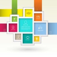 Rectangles group template with icons