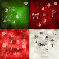 Christmas infographic with unfocused background N98