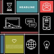 Set icons for business internet and communication N5