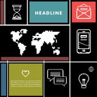 Set icons for business internet and communication N6