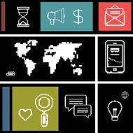 Set icons for business internet and communication N7