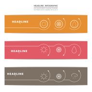 Set of banners with contour elements eps