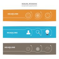 Set of banners with contour elements eps N2