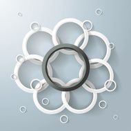 Infographic White And Black Rings Circles Flower