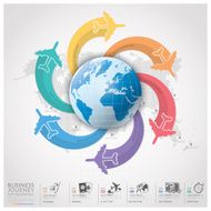 Business Journey With Global Airline Infographic Diagram N4