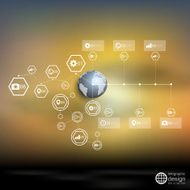 Globe world blurred infographic vector template for business design