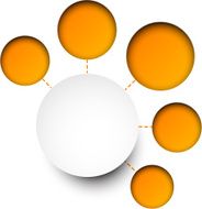 Abstract infographics with paper round notes N5